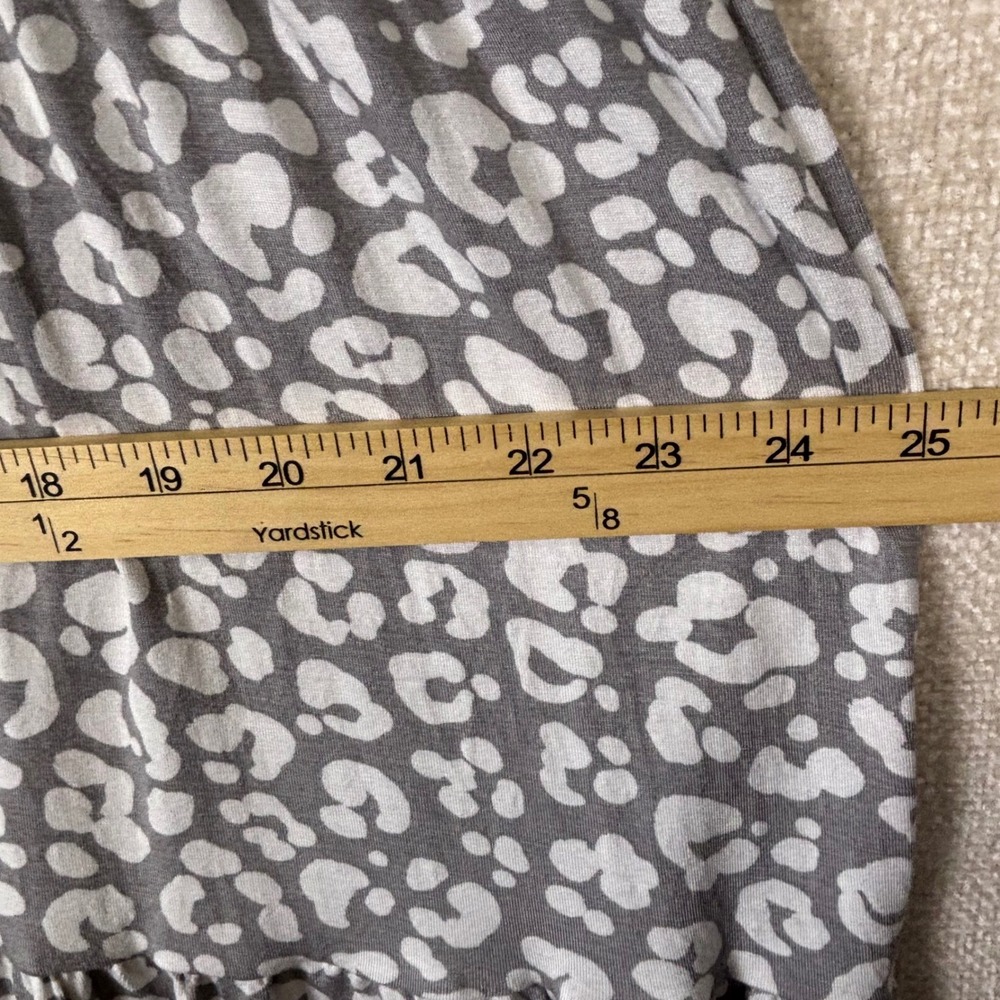 Mud Pie Womens Grey White Leopard Print Tiered Sleeveless Mini Dress Small - Picture 6 of 7